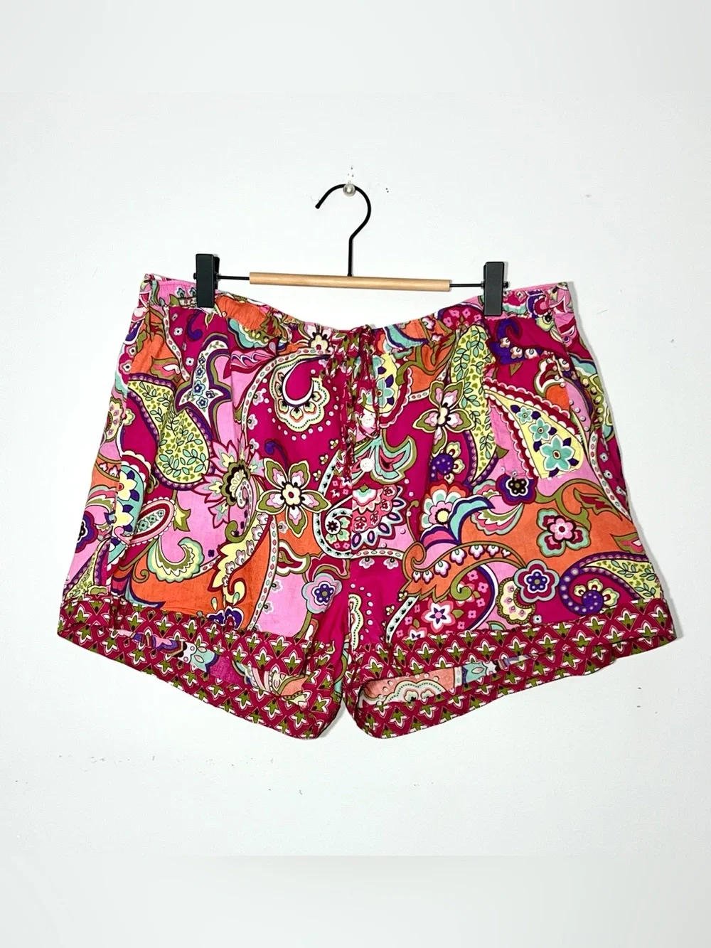 Vera Bradley Paisley Floral Pink Pajama Lounge Shorts XL